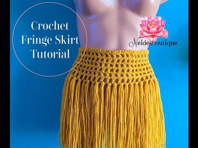 Crochet skirt Tutorial, Short fringe skirt diy