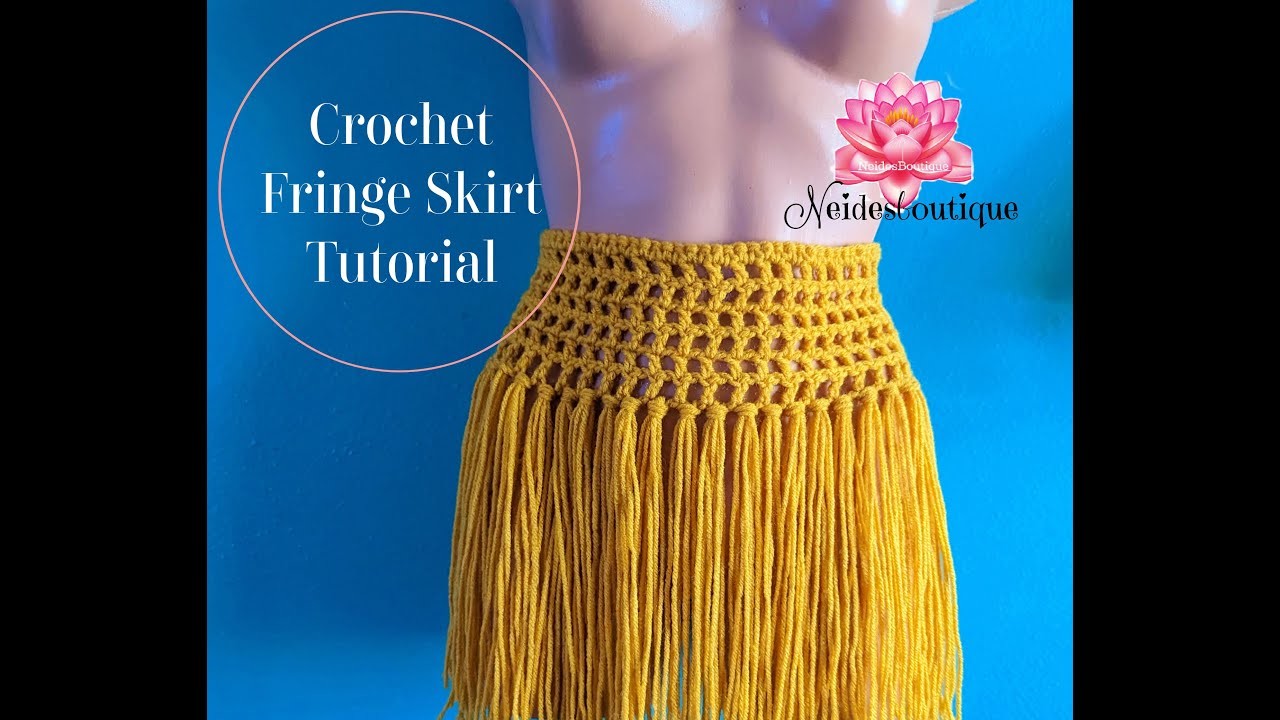 Crochet skirt Tutorial, Short fringe skirt diy