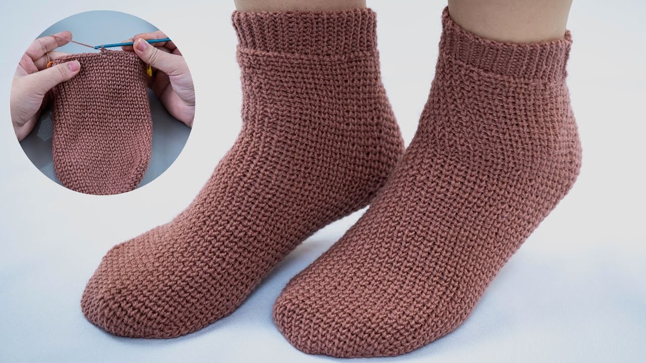 Crochet slippers.socks from the toe - a detailed tutorial!
