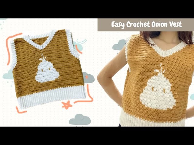Crochet Vest Tutorial | Cute Onion Cartoon | Friendly for beginners ☘️