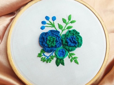 Embroidery - 3d Roses Embroidery  Tutorial | Snowy Rose |