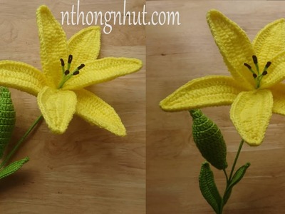 [ENG SUB] How to Crochet a Lily Flower. Lirios tejidos a crochet. Crochet Flower With Michelle