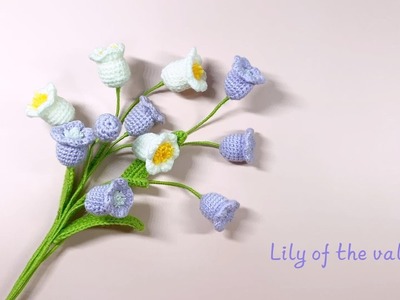 【Flower crochet】Lily of the valley-one ( flower part).How to crochet the flowers
