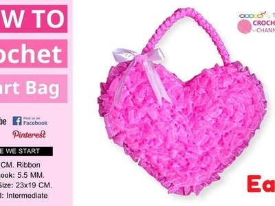 How To Crochet A Heart Bag Fluffy Crochet Bag Pattern Cute Crochet Heart Bag Tutorial Step By Step
