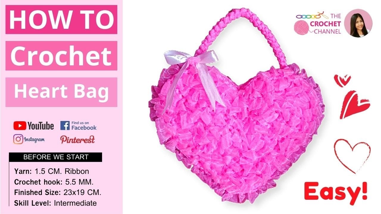 How To Crochet A Heart Bag Fluffy Crochet Bag Pattern Cute Crochet Heart Bag Tutorial Step By Step