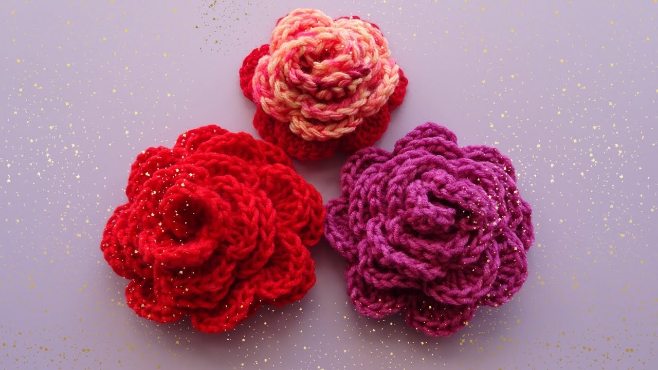 How to Crochet a Rose | Crochet a 3D Rose | Crochet Flower