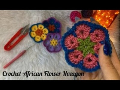 How to crochet african flowers hexagon |crochet for beginners ????