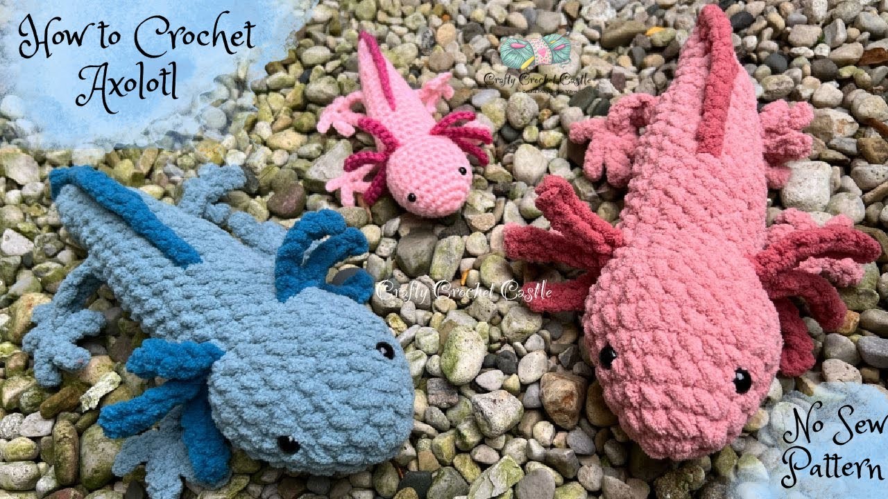 How to Crochet Axolotl | No- Sew Pattern Tutorial