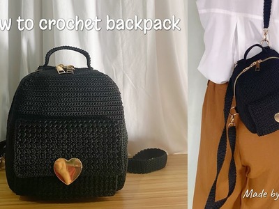 How to Crochet Backpack ???? | ransel rajut | DIY crochet bag
