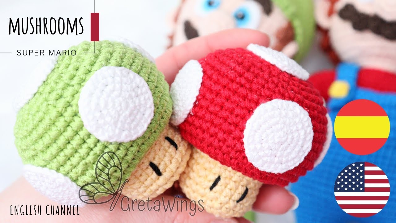 How to Crochet Cute Mushrooms | Beginner Crochet DIY English Sub ????????????????. GretaWings