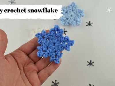 How to crochet easy snowflake- mini snowflake for complete beginner