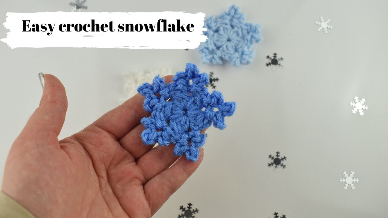 How to crochet easy snowflake- mini snowflake for complete beginner