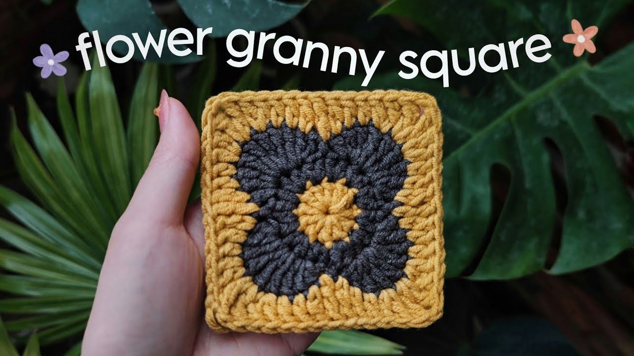 How to crochet flower granny square