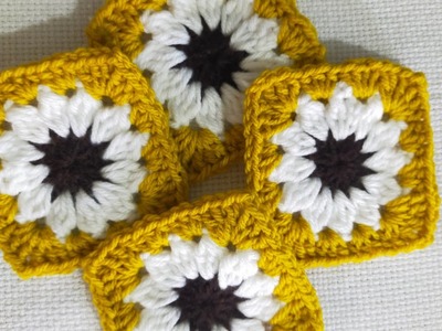 How to crochet granny squares tutorial for beginners #crochet #grannysquare #crochetflower