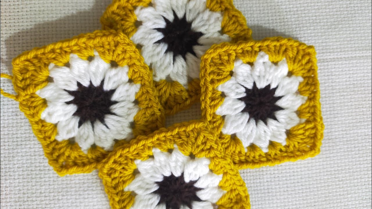 How to crochet granny squares tutorial for beginners #crochet #grannysquare #crochetflower