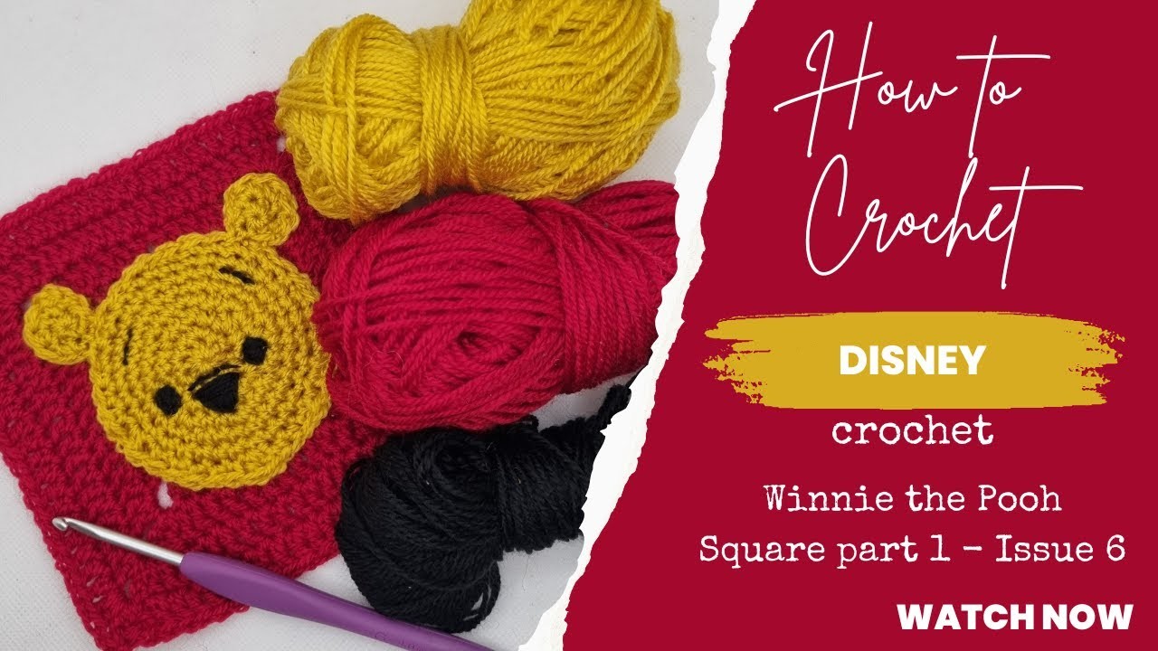 How to crochet Hachette Disney Crochet Square 7 - Winnie the Pooh Face Part 1