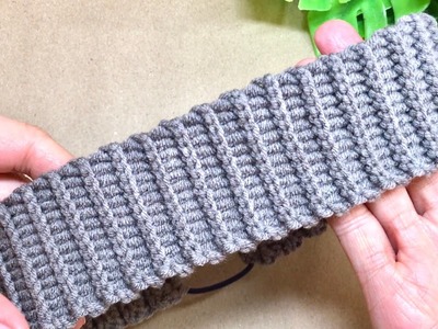 How to crochet head band slip stitch with half double crochet