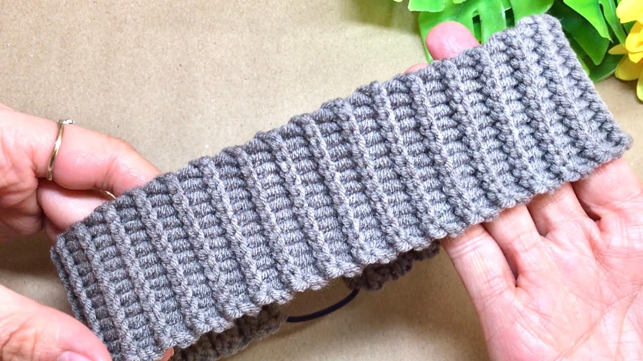 How to crochet head band slip stitch with half double crochet