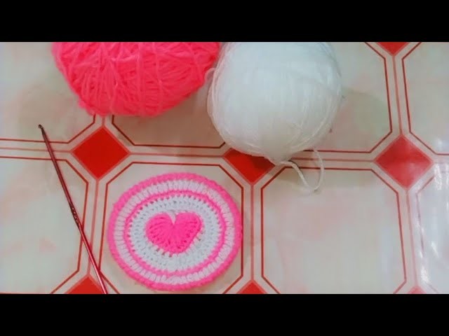 How to crochet heart coaster step by step !! heart coaster!! @crocheet  @OrguAskim #knitting