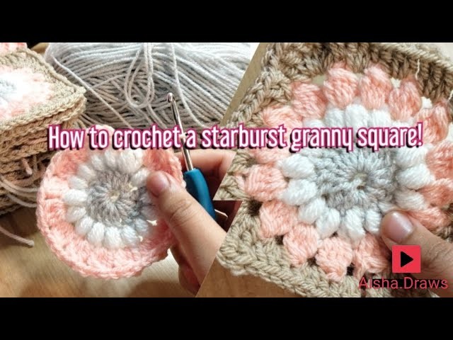 How to crochet starburst granny squares! #crochet #art #tutorial