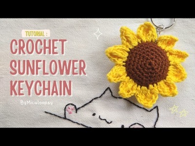 How to crochet Sunflower (keychain) | Easy tutorial for beginners
