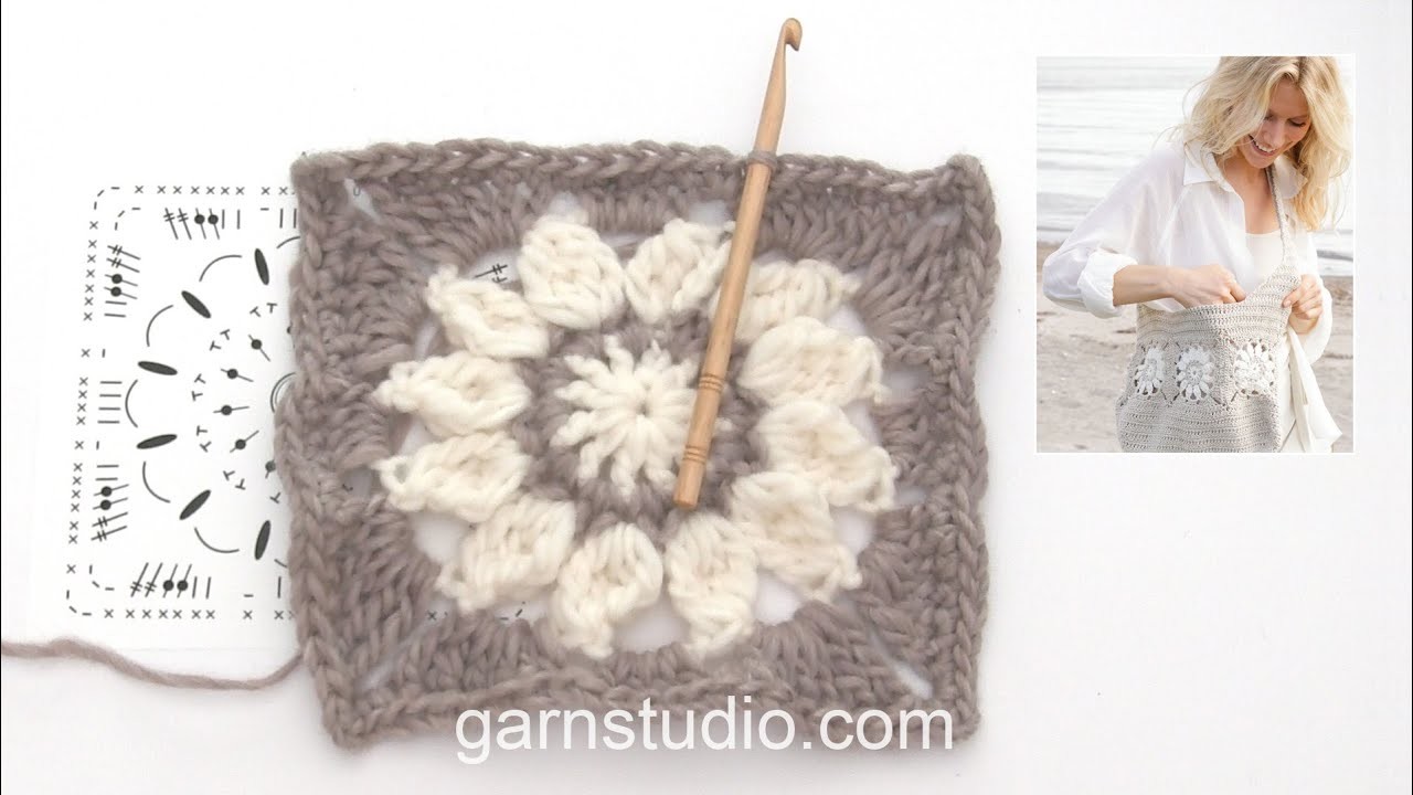 How to crochet the square in DROPS 238-12