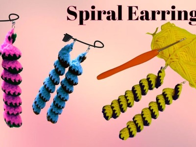 How to make spiral -flower earrings| How to crochet earrings tutorial step by step|| sundr earrings