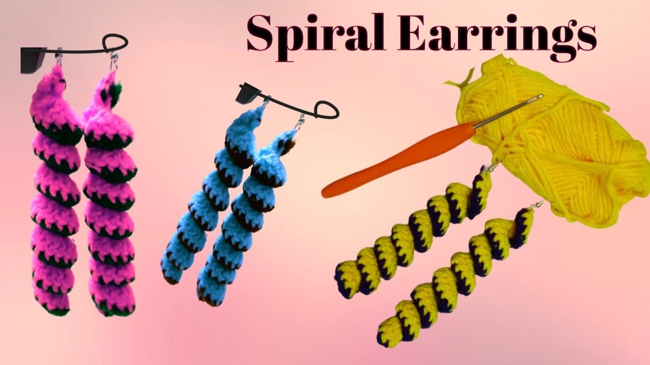 How to make spiral -flower earrings| How to crochet earrings tutorial step by step|| sundr earrings