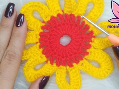 Learn How to Crochet this Incredible Flower Motif! Motif çiçek modeli : Flower model crochet motif