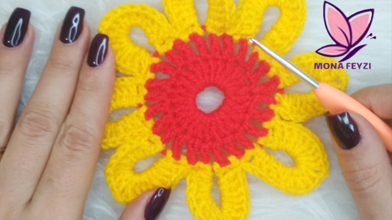 Learn How to Crochet this Incredible Flower Motif! Motif çiçek modeli : Flower model crochet motif