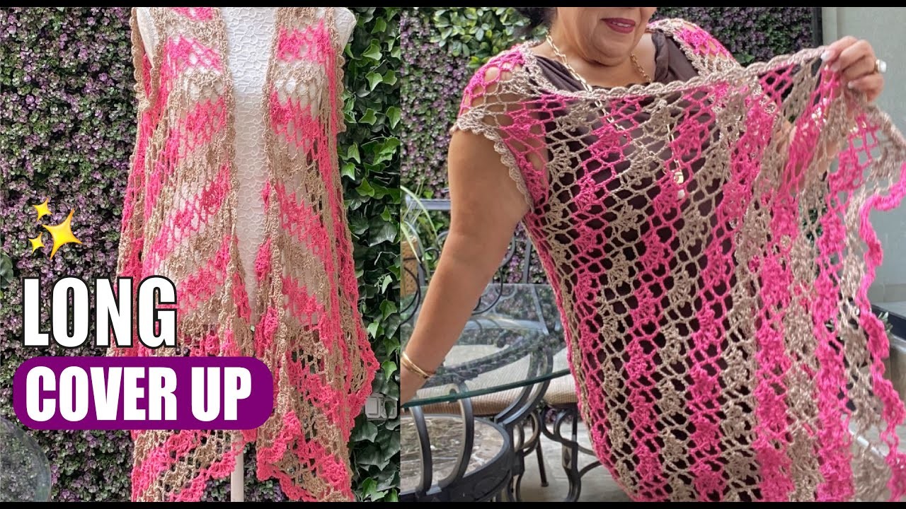 Long Vest. Cover Up (how to crochet) - EASY AND FAST - BY LAURA CEPEDA