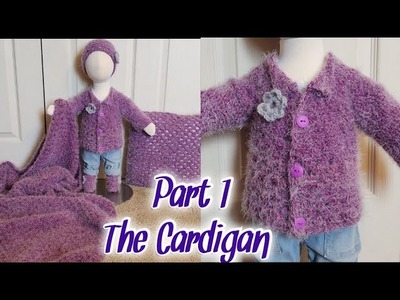 Loved Up By Granny Stitch Baby Set Part 1.0-3 Month Cardigan.Crochet Granny Stitch Bottom Up