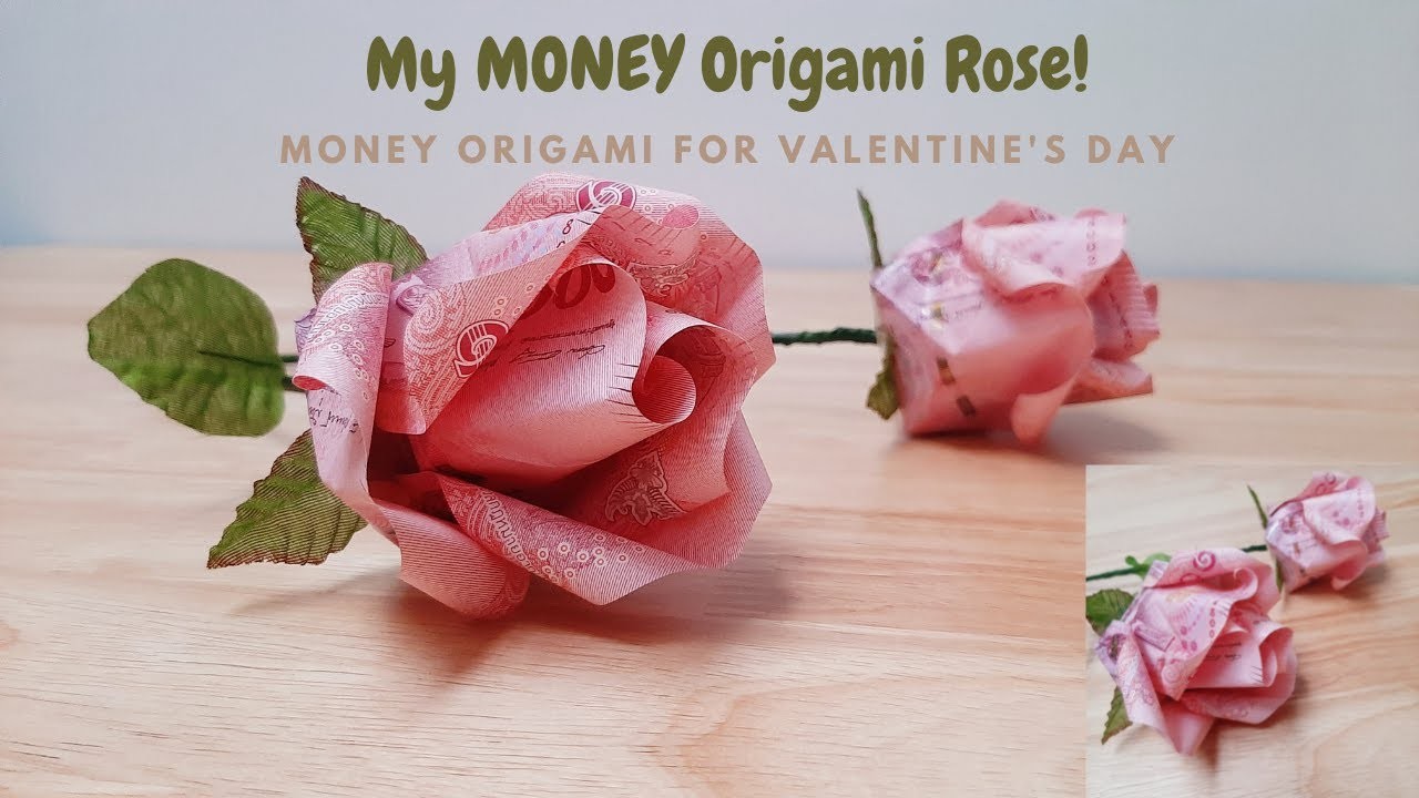 My MONEY Origami Rose | MONEY Origami for Valentine's Day | Tutorial  by Knitting Love DIY