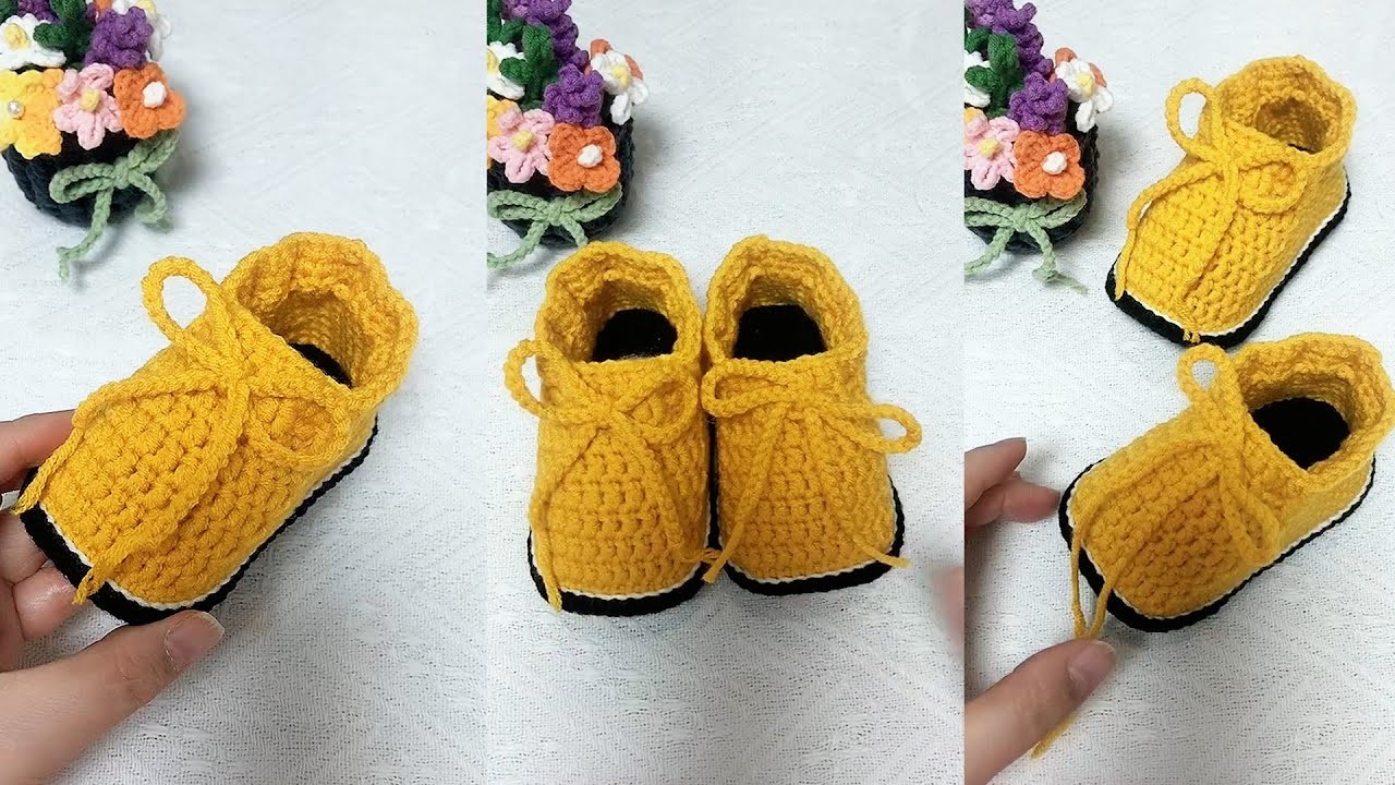 SO GORGEOUS ???????? Beautiful and Super Cute Crochet Baby Shoe. Baby Booties Hand work Tutorial