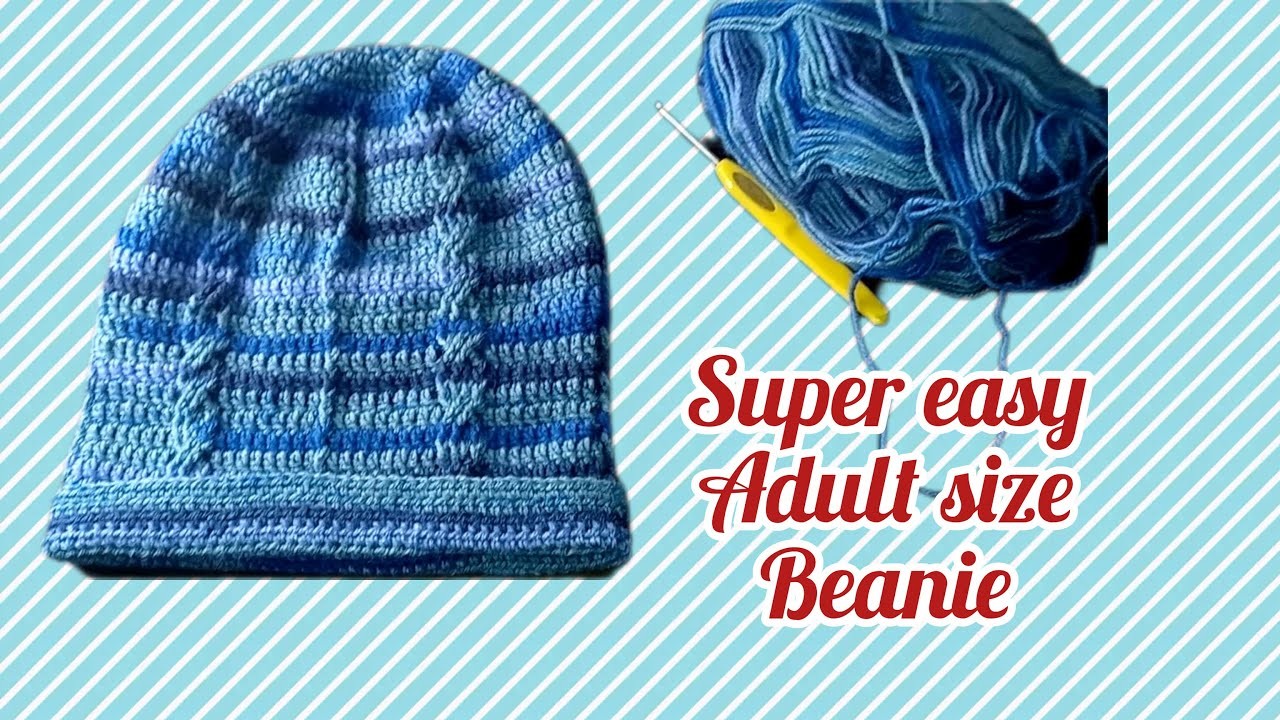 Super easy crochet beanie for adult size step by step full tutorial for beginners #crochet