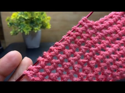 Super very Easy tunisien knitting model beautiful and easy eye catching pattern for beginners