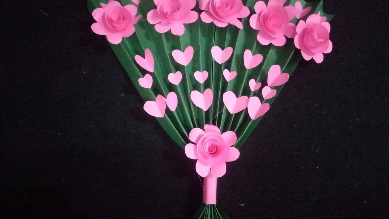 2 DIY Paper Flower Bouquet Gift Idea. How to make flower bouquet ???? at home. Diy paper bouquet