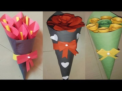 3 Diy paper flower bouquet. Valentine's day.birthday gift ideas ????.