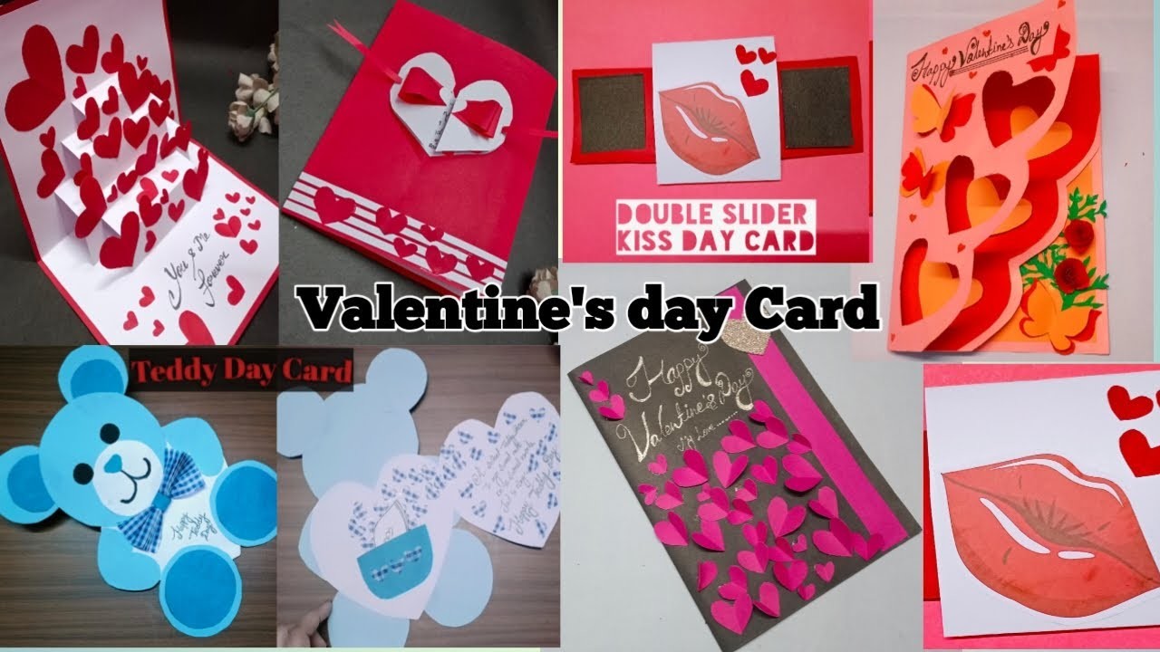 5 Easy and Beautiful Card For Valentine's Day. Valentine's Day Handmade Card #valentinedaycrafts