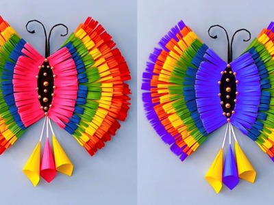 Butterfly Wallmate idea. How to make paper butterfly.Rainbow craft