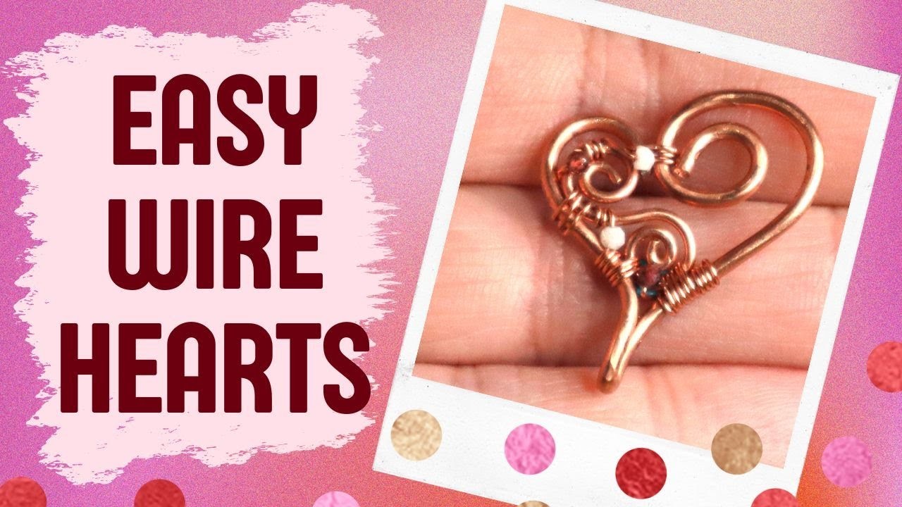 Cute Beaded Wire Heart Charms