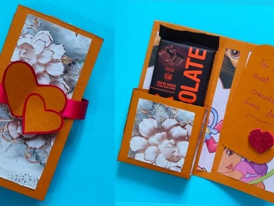 DIY Chocolate Day Gift Idea.surprise gift box for birthday, anniversary, valentines.card making idea