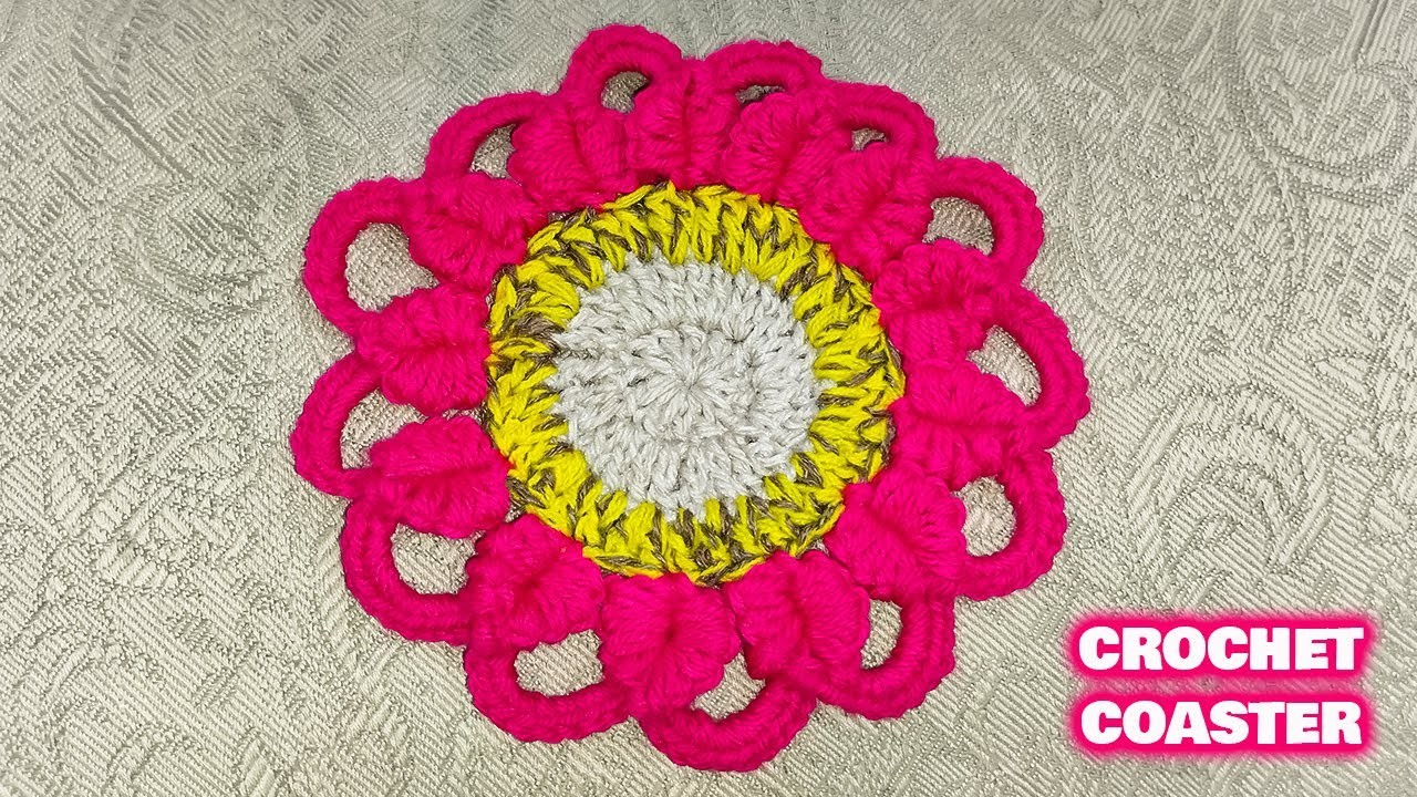 DIY Cute and Easy Crochet Flower Coaster | Passion Work