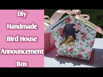 DIY Handmade Bird House Annoucement boxe - Art and Crafts #diy #crafts #announcment #sweetboxcraft