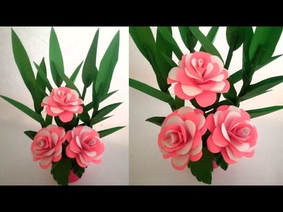 DIY Paper Flower Bouquet _ Flower Pots _ paper bouquet @nailacrafts