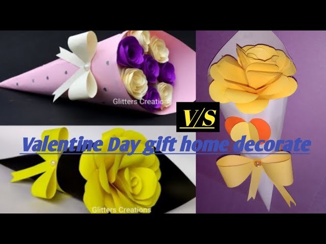 DIY Paper Flower BOUQUET. Birthday Gift Idea. Valentine Day Gift Idea.Flower BOUQUET at home