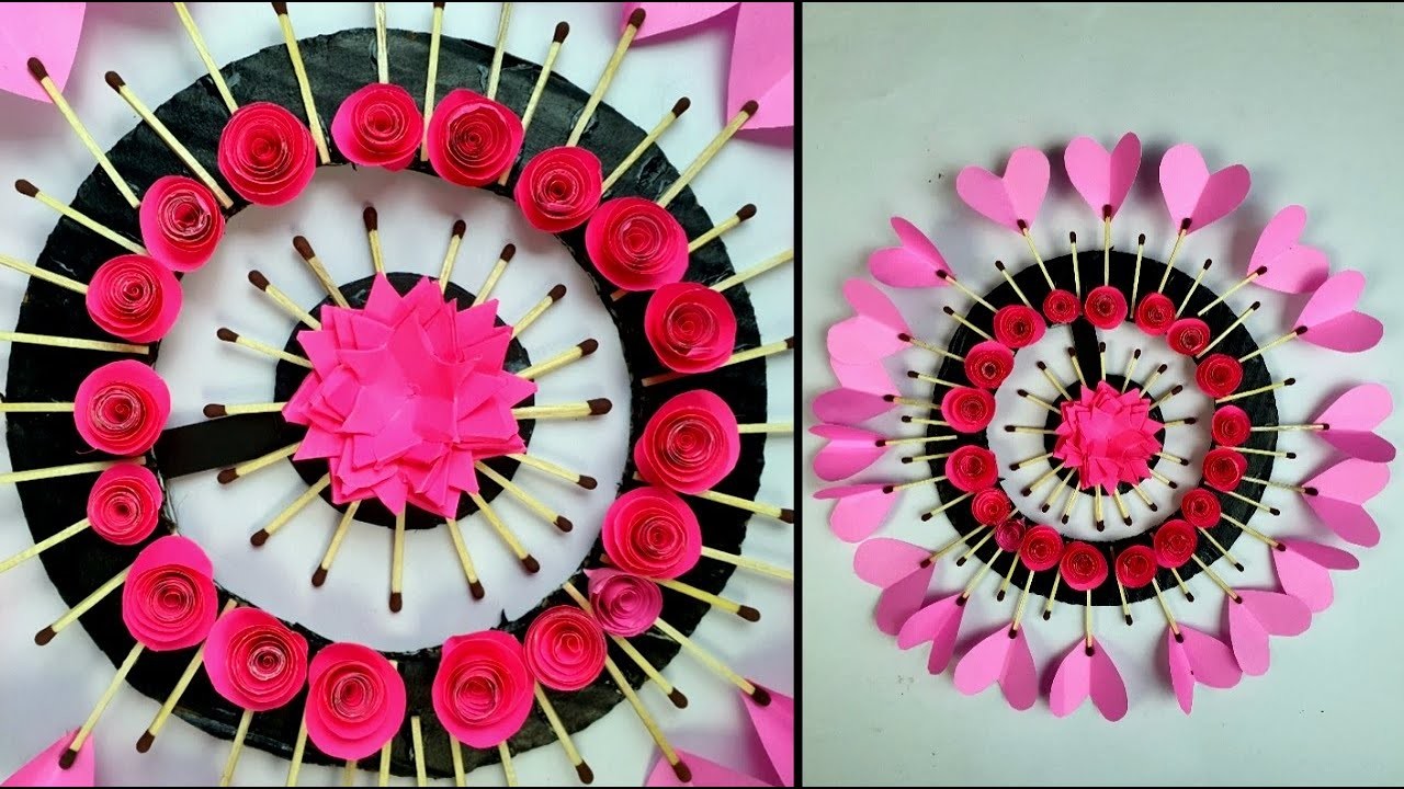 DIY Paper Flower Wall Hanging | Paper Wall Decor | Easy Paper Craft