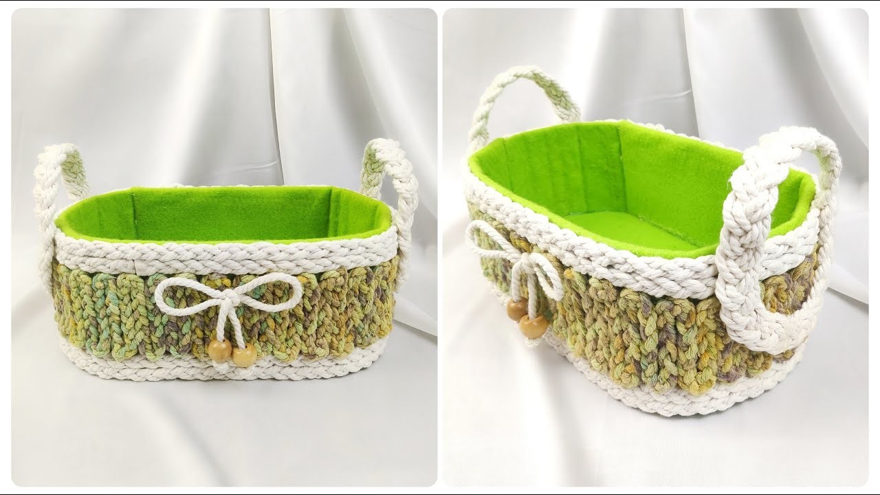 DIY Storage Basket. DIY Rope Basket. Cardboard Crafts