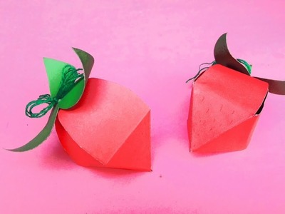 DIY STRAWBERRY GIFT BOX MAKE WITH HARDCHART DECORATION PIECES DRAWINGS PENCIL SKETCHES CRAFTS