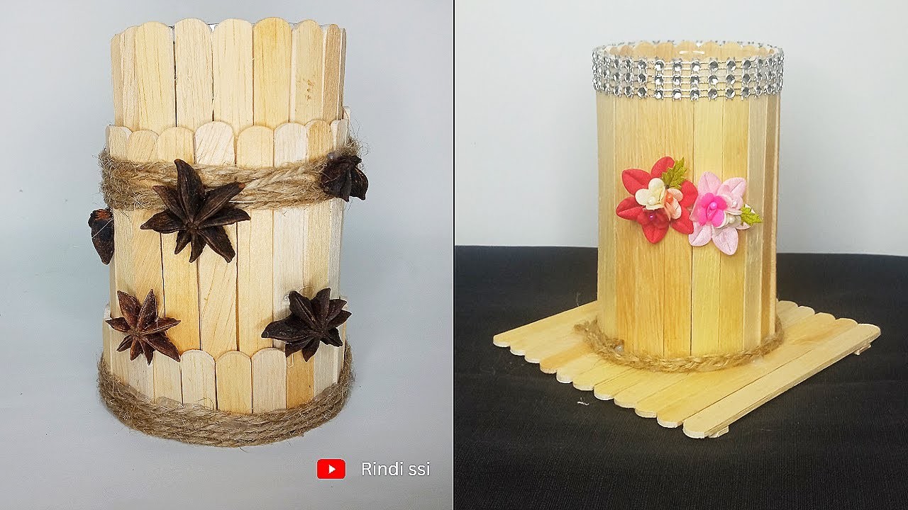 DIY Tempat Pensil dari Stik Es Krim | DIY Pen Stand Ideas | How to make Pencil Holder